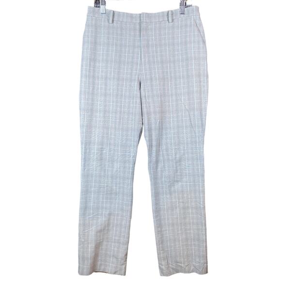 Uniqlo Womens Pants Gray Blue Plaid EZY Smark Ankle Trousers Stretch L (30/31In) - Picture 1 of 11